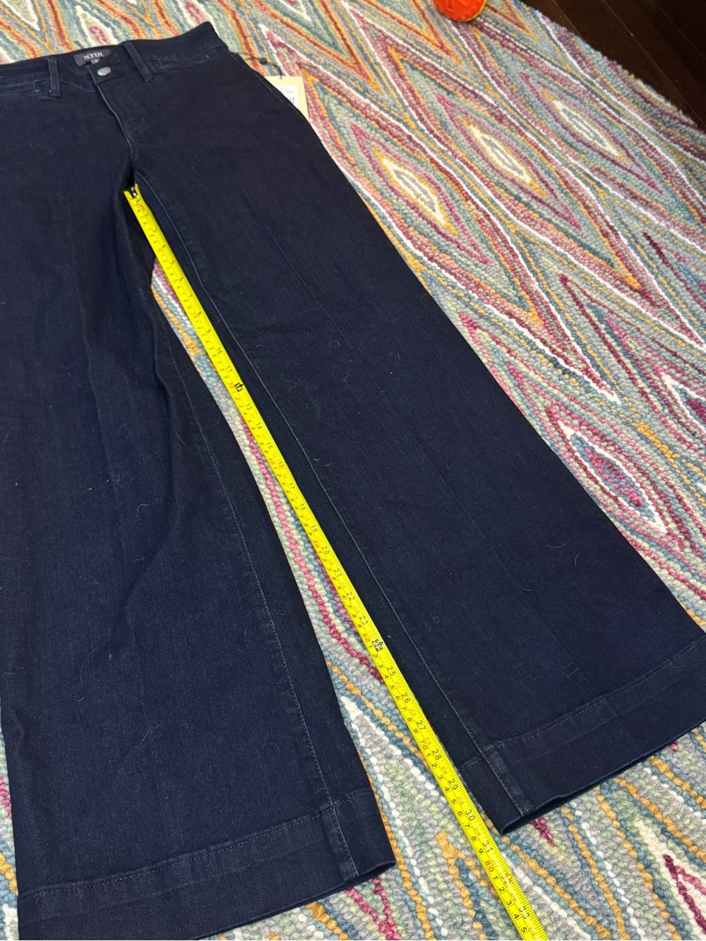 👖✨ NYDJ Dark Denim Wide-Leg TERESA Trouser Pants Jeans Denim NWT ✨👖 - Picture 11 of 12
